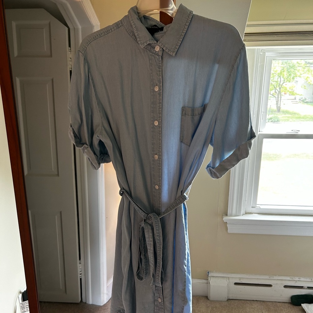 Chambray collared dress